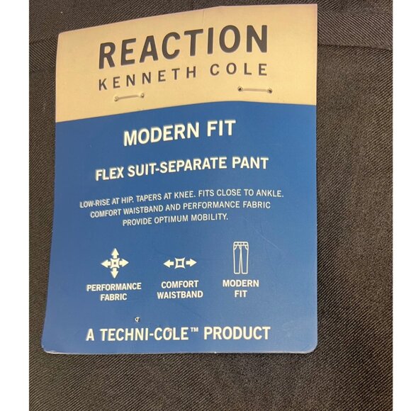NWT Reaction Kenneth Cole Modern Fit Flex Suit Pants Techni-Cole Comfort Waist - Picture 5 of 9